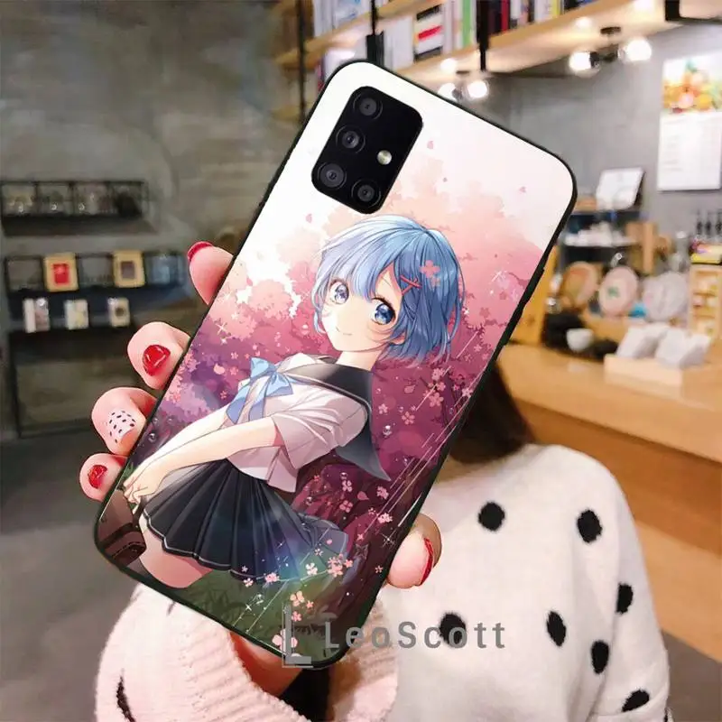 

Anime Re Zero Rem Phone Case For Samsung A40 A31 A50 A51 A71 A20E A20S S8 S9 S10 S20 Plus note 20 ultra