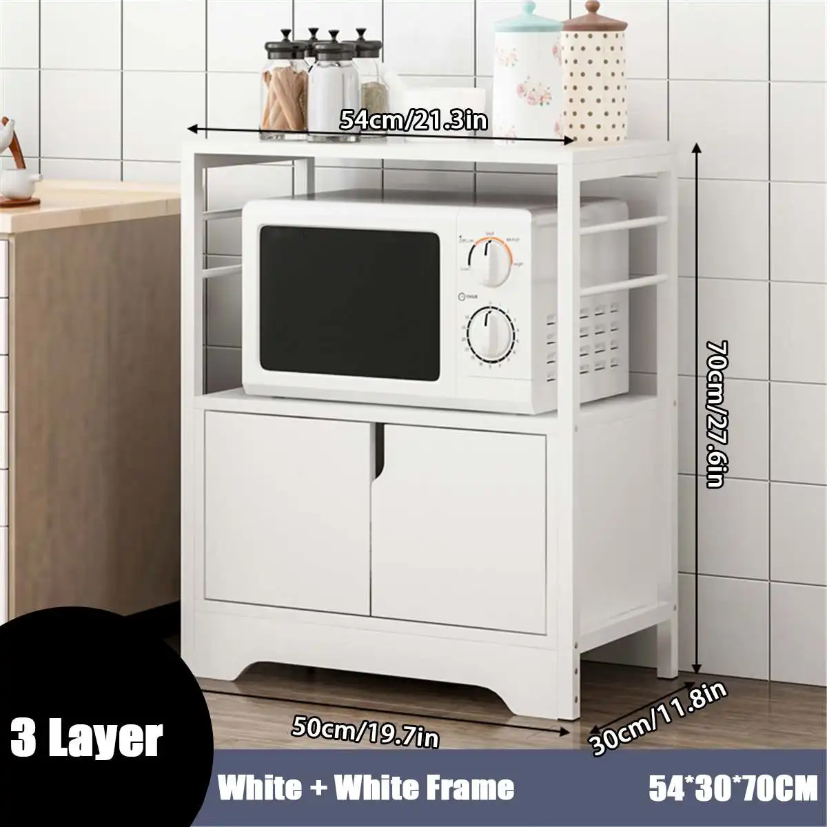 

3/4 Tier Microwave Shelf Rack Steel Frame Kitchen Shelf Spice Organizer Kitchen Storage Rack Kitchenware Holder Cupboard rack