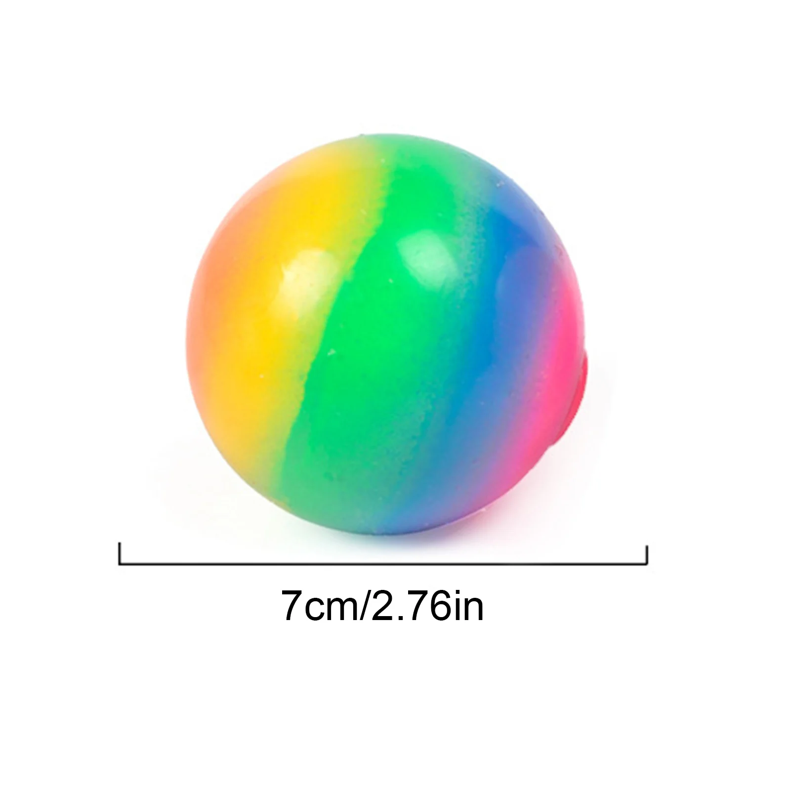Pelotas antiestr&eacute;s para ni&ntilde;os y adultos, juguete blando para apretar, TPR, Color arco&iacute;ris, 7/9CM-5