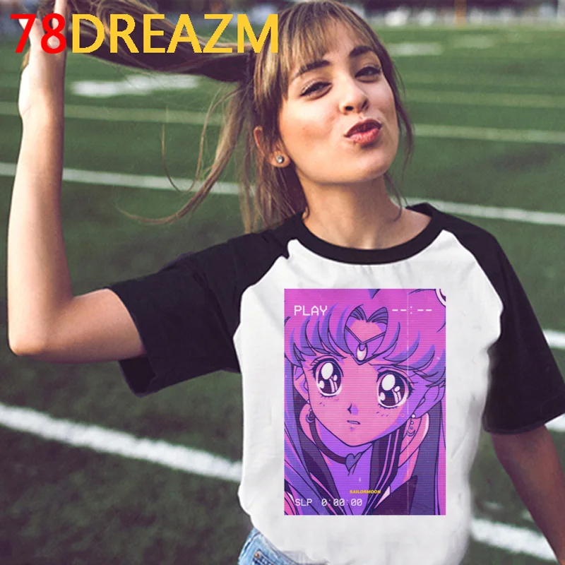 Женская футболка Vaporwave Y2k летняя с рисунком для девочек Ulzzang корейский стиль в