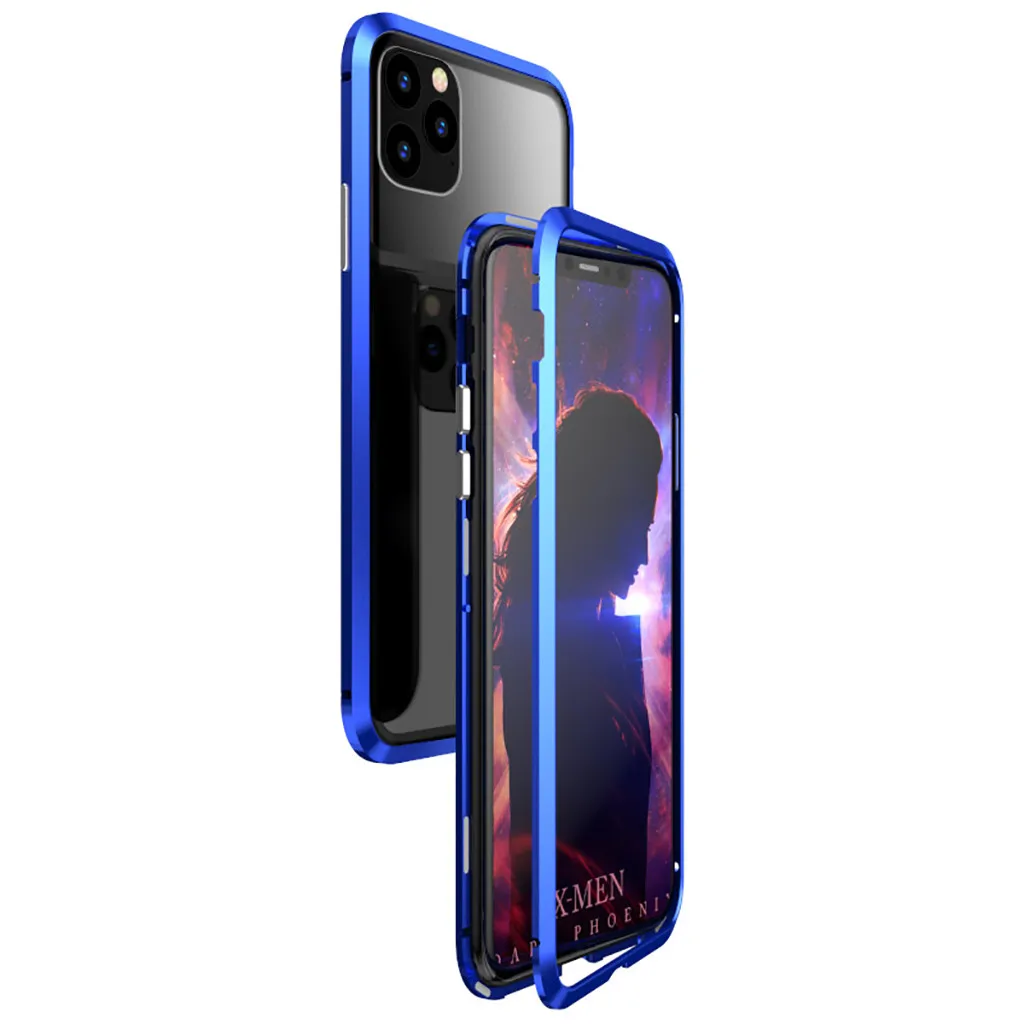 Магнитный металлический чехол-бампер для iPhone 11 11 Pro 11 Pro Max, односторонний стеклянный защитный чехол для iPhone 11 Pro 919#2