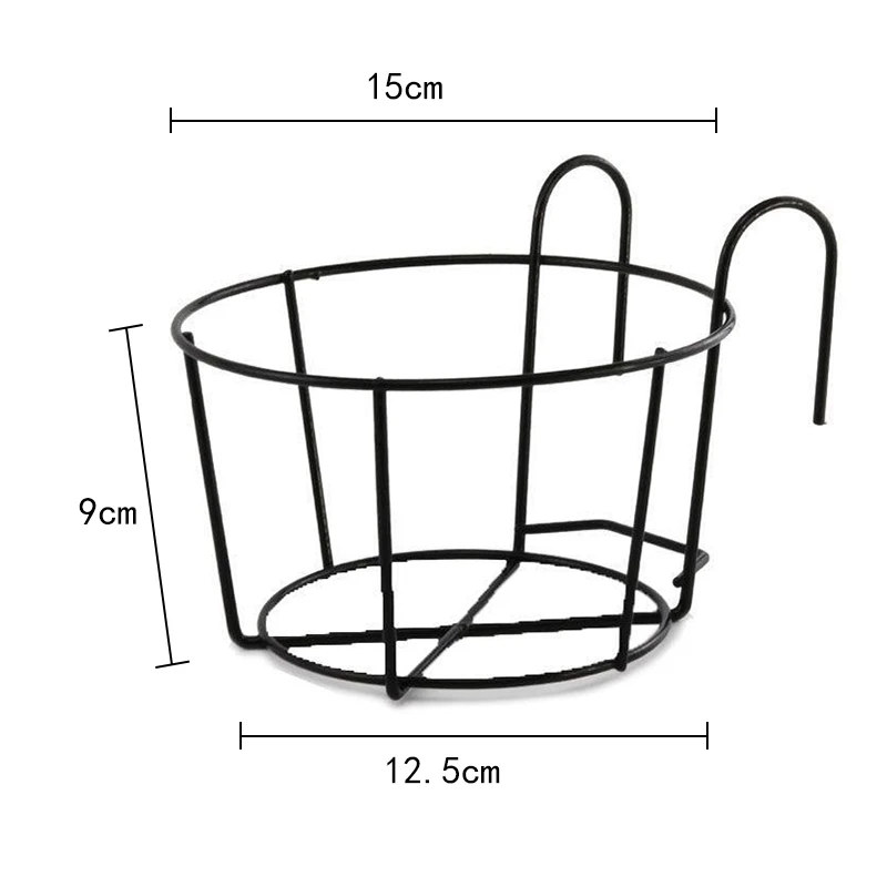 

5Pcs Flower Rack Iron Art Stand Ornament Plant Garden Hanging Pot Holder Balcony Frame Railing Home Wall-Mounted Bracket