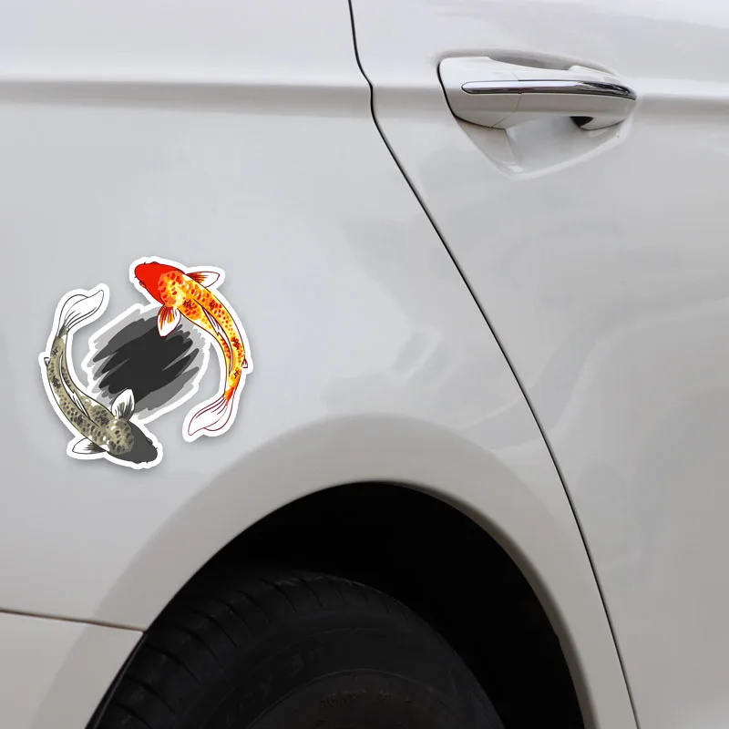 

New Funnyg Carp Car Sticker Car Decals Vinyl Car Window Scratches Waterproof PVC 14cm*14cm