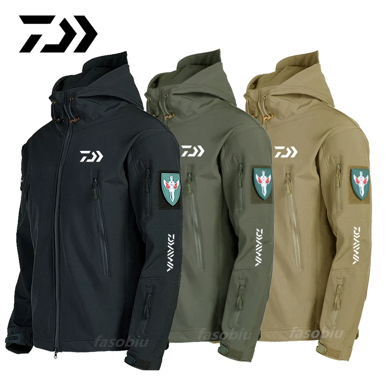 

2021 Daiwa Fishing Jackets Men Warm Thick Fleece Fishing Clothes Zipper Fishing Shirt Tactics Clothing Winter Fishing Wear Men's