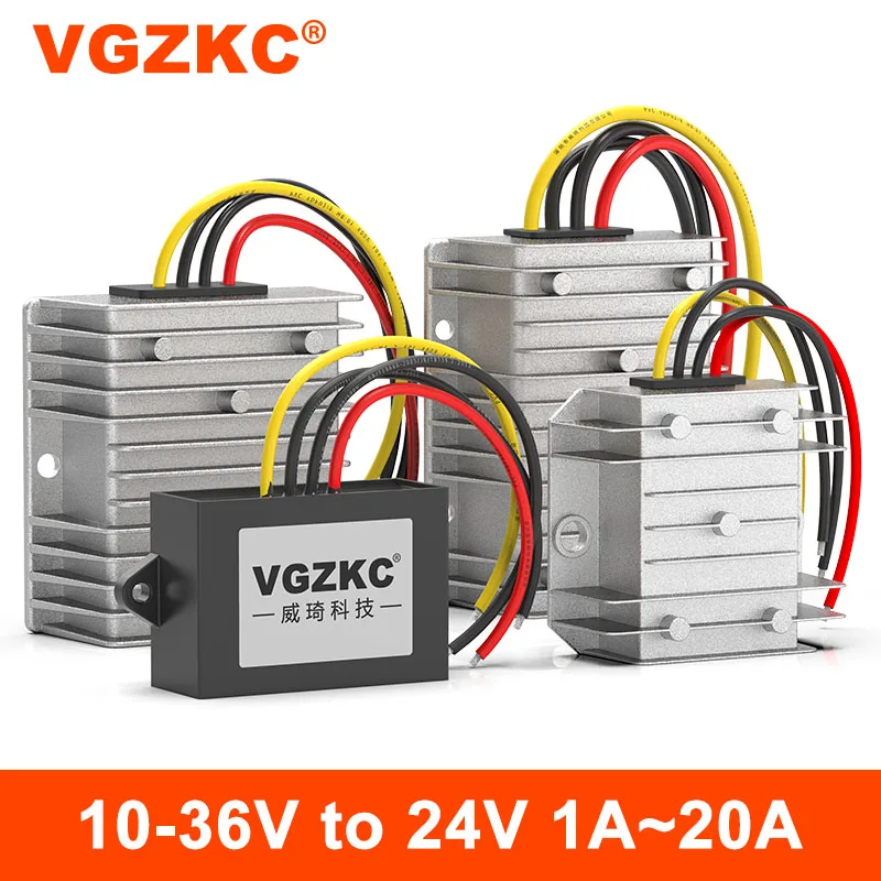 

VGZKC регулятор мощности от 24 В до 24 В, 1 А, 2 А, 3 А, 5 А, 8 А, 10 А, 15 А, 20 А, автомобильный преобразователь постоянного тока от 10 до 36 В до 24 В с понижающим усилием