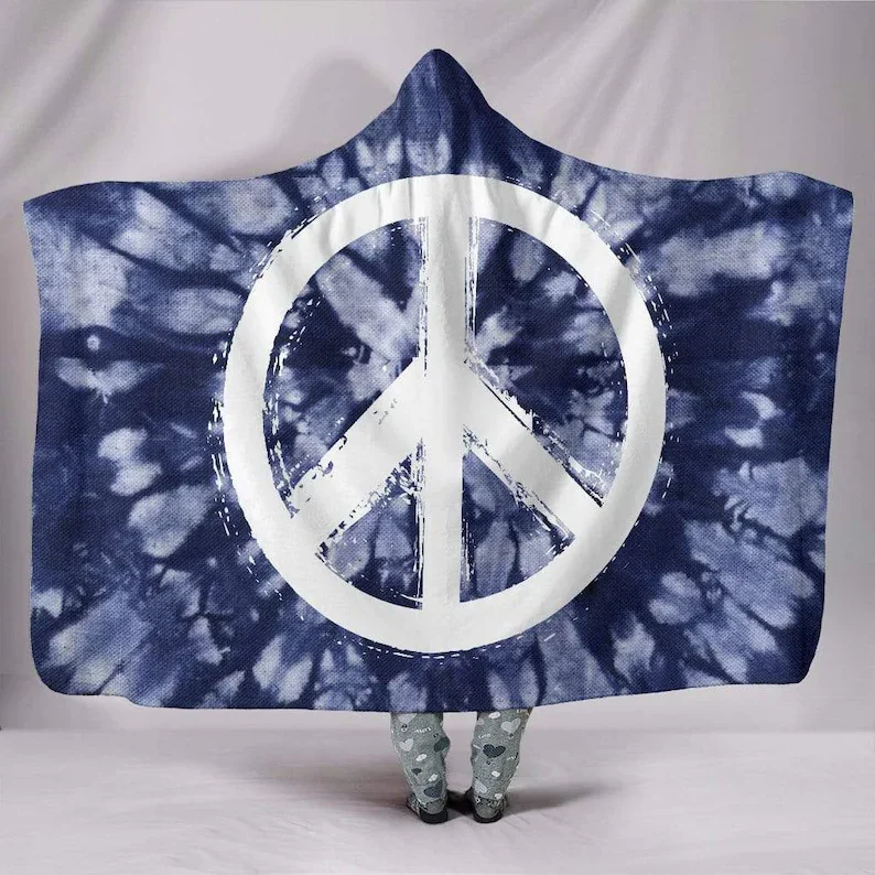 

Peace Mandala, Vegan Blanket, Hooded Blanket, Floral, Hippie, Yoga Meditation, Spiritual, With Hood, Festival, Multi Colored