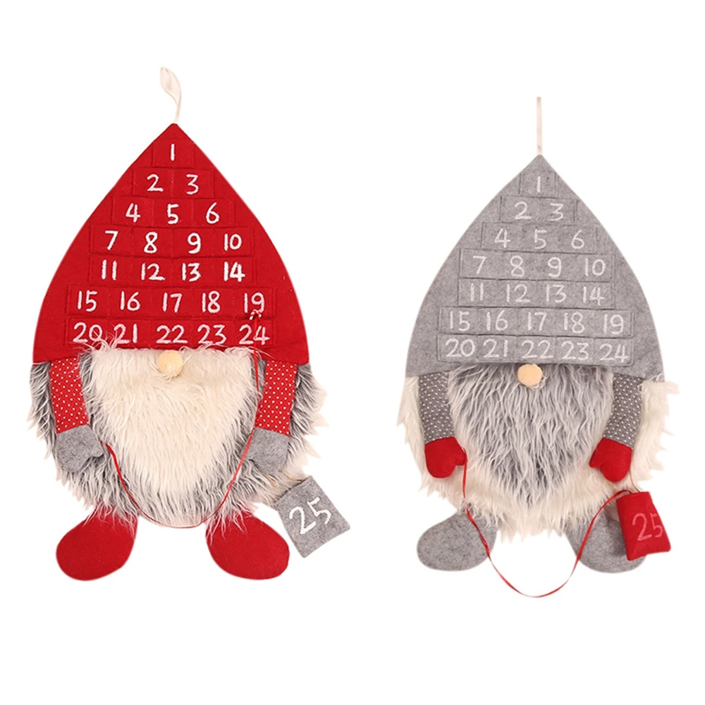 

Creative Non-woven Christmas Advent Calendar Christmas Forester Red Grey Christmas Advent Calendar Decoration Hanging Gnome