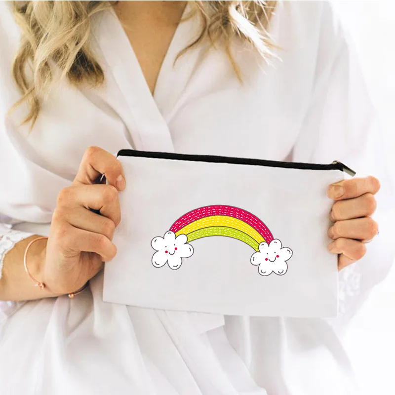 

Rainbow Mini Bag Cosmetic Woman for Makeup Personal Kawaii Organizer Storage Women Women's Travel Pouch Bags Handbags Make Up