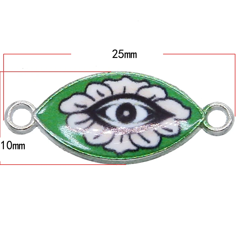 

5 Pcs White K Evil Eye Crystal Alloy Connectors For Jewelry Making DIY Charms Necklace Bracelets Accessories Jewelry Findings