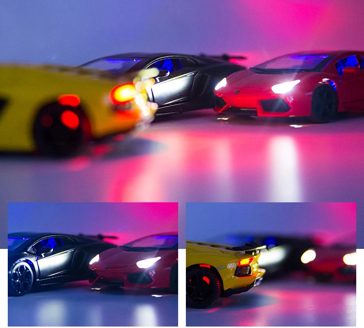 Modelo de Carro Quente para Crianças Aventador Esportivo Diecast Som Super Corrida Levantamento Cauda Roda Carro Presentes 1:32 Lp740-4 s 5 Cheap Carrinhos de brinquedo e de metal