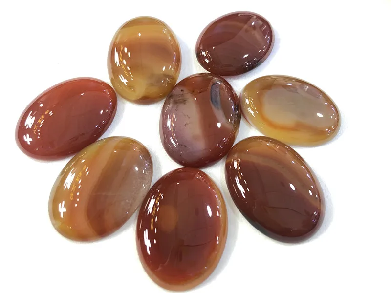 

Wholesale 30x40mm Natural Stone Red Onyx 6pcs/lot Oval Carnelian CAB CABOCHON Beads Agate DIY jewelry Accessories