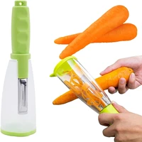 fruit vegetable peeler with container knife storage type storage tube anti splash fruit vegetable cutter supplies kitchen tools