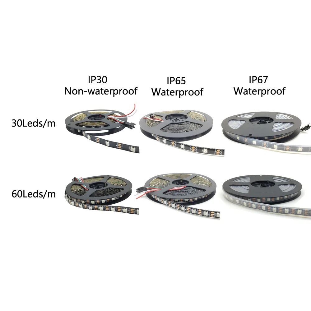 WS2812B умная цветная (RGB) Светодиодные ленты WS2812 индивидуально адресуемых