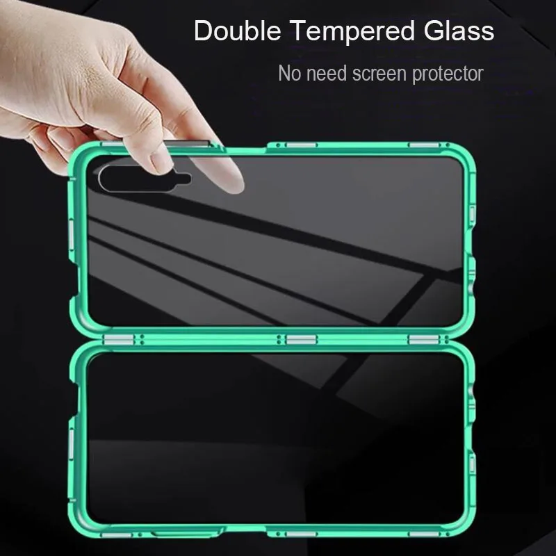 Double Tempered Glass Magnetic Phone Case for Xiaomi 6X 8 9 SE 9T A2 A3 Redmi Note 7 10 8A K20 CC9 Pro |