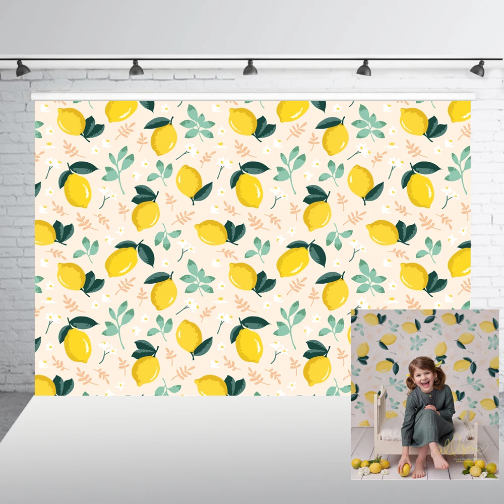 HUAYI фон для фотографий фруктовый принт лимон день рождения пользовательские фоны