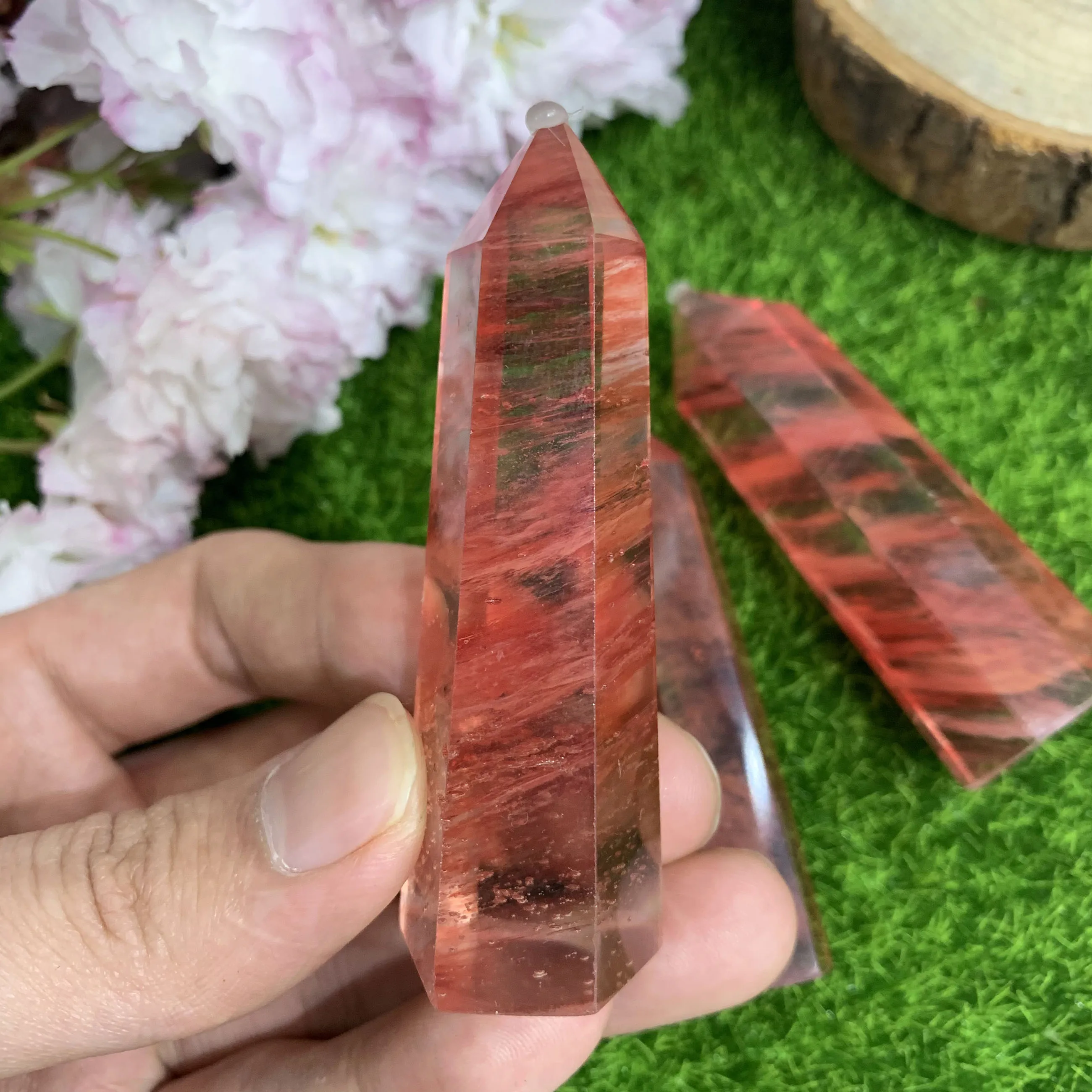 

Природный Арбуз, Красный Кристалл, точечный камень, исцеляющий кристалл, башня рейки энергия для домашнего декора