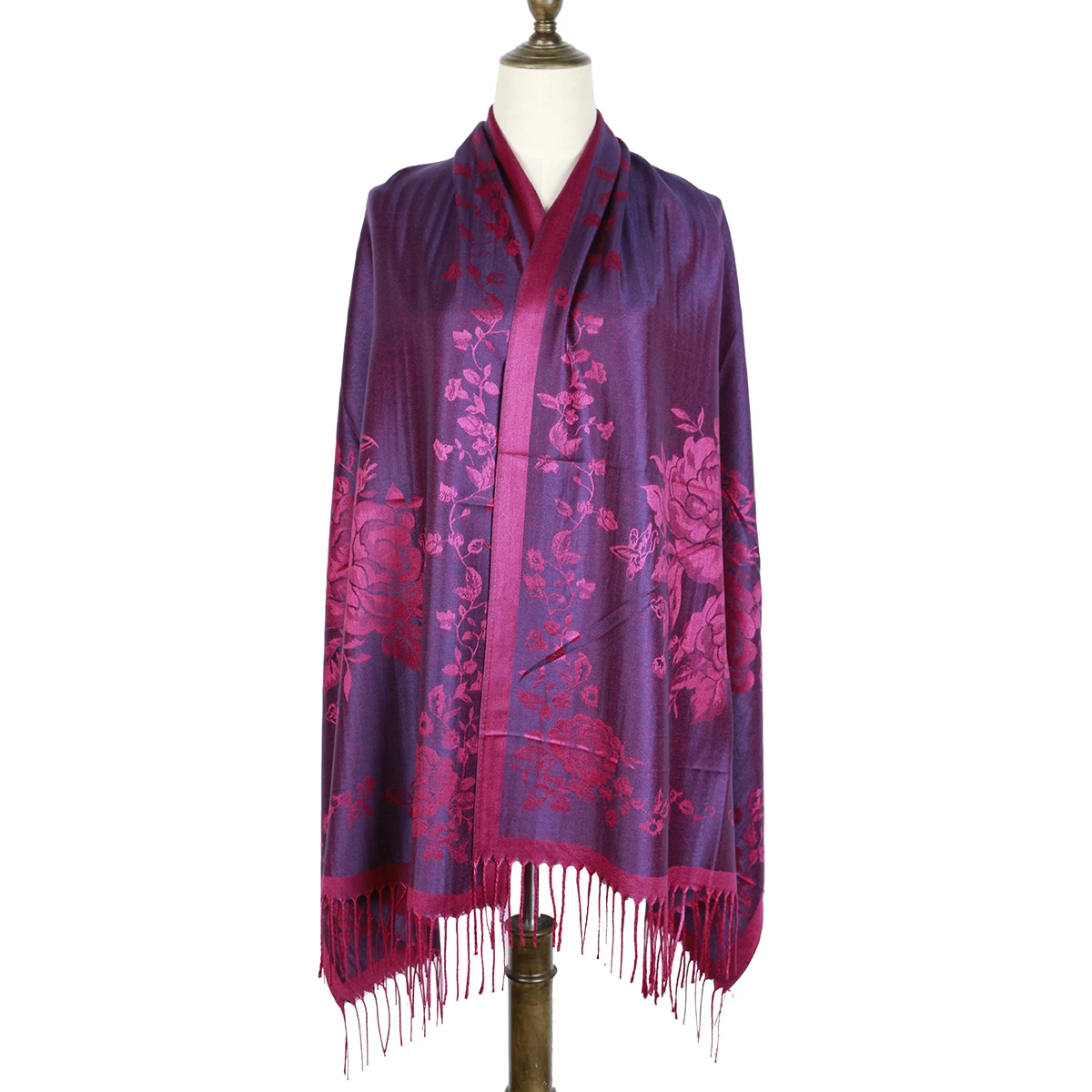 rose purple Весна mujer жаккардовый шарф одеяла из искусственного волокна шали шарфы femme пашмины шали модный шарф шарфы с цветочным узором Мягкие hijabs vimpa - Цвет: rose purple