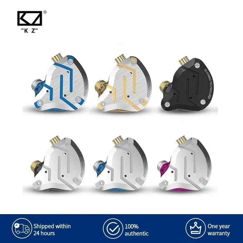 Наушники-вкладыши KZ ZS10 PRO металлическая гибридная гарнитура 4ba + 1dd Hifi с монитором