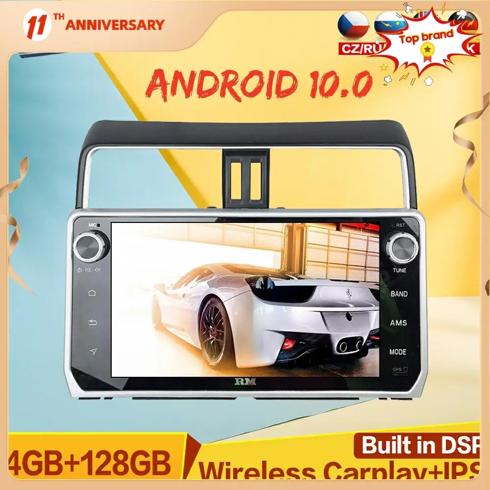 

128GB Android 10 Car Radio Player GPS Navigation For Toyota Prado 2018+ Car Stereo Multimedia DVD Player DSP Carplay DSP Carplay