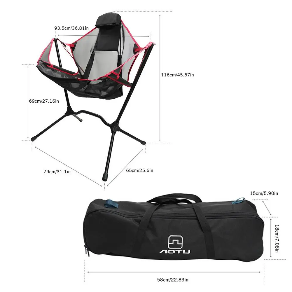 

Foldable Outdoor Chair Garden Swing Chair Beach Moon Chair With Pillow For Camping Fishing Ultralight Portable Chair