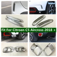 lapetus front rear fog lights lamp cover frame auto trim car styling abs exterior refit kit for citroen c5 aircross 2018 2021