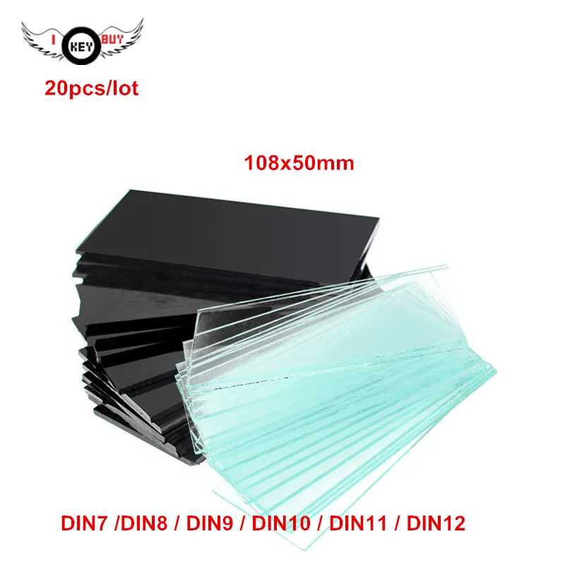 I KEY BUY 20 шт./лот черный/черный цветной стеклянный фильтр DIN7 DIN8 DIN9 108x50 мм для дуговой