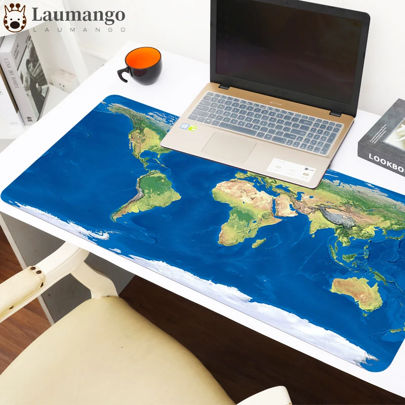 

Large Gaming Mouse Pad World Map Gamer Desk Mat Keyboard Table Cover for Dota CS Go Waterproof Computer Mousepad