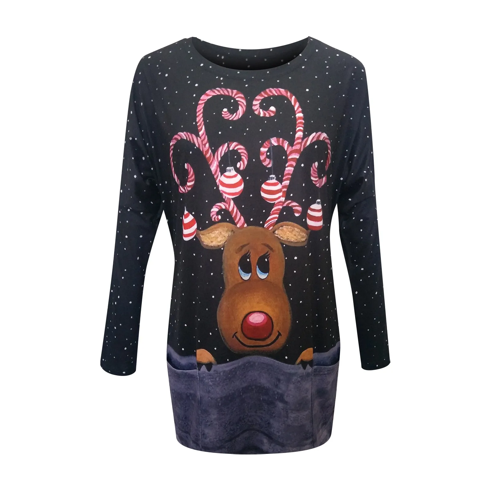 Женское Повседневное платье-Топ с длинным рукавом и карманами | Женская одежда