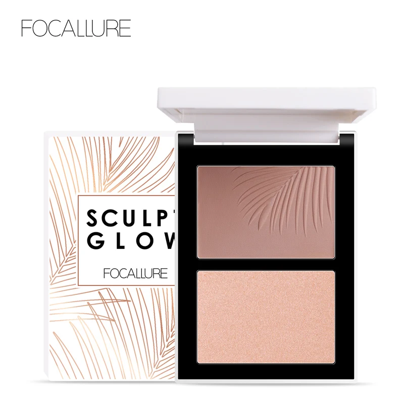 

FOCALLURE Double Head 3D Bronzer Highlighter For Face Makeup Stick Cream Texture Contour Iluminador Makeup Highlighter Bronzer