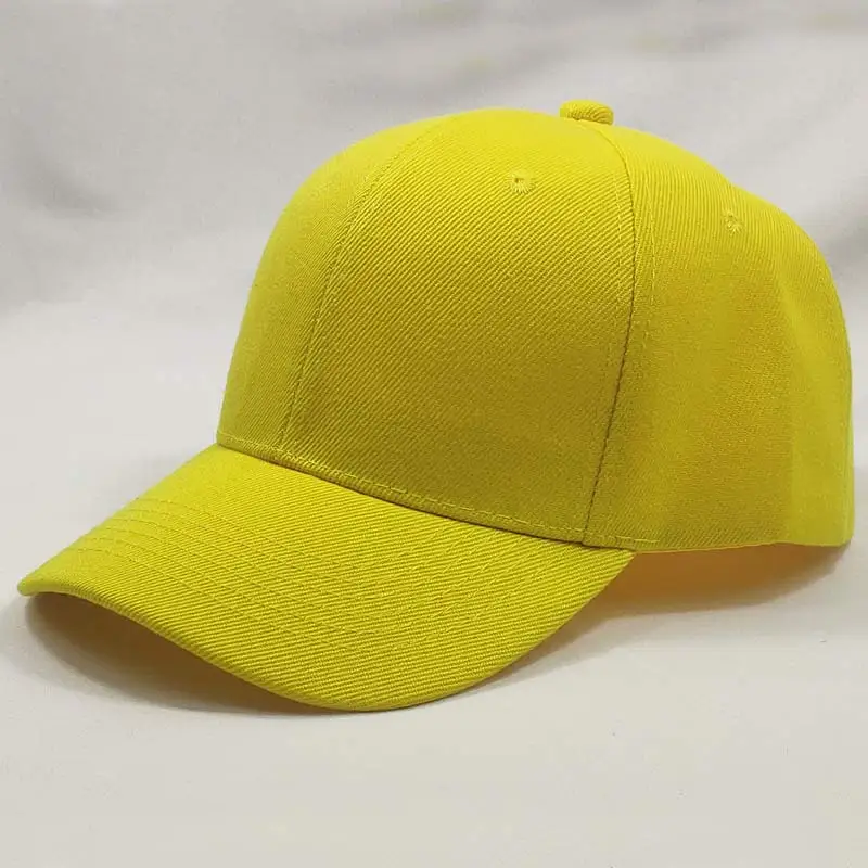 bright yellow Для мужчин Для женщин 6 Панель плотная Бейсбол Кепки регулируемый Solid Twill Шапки оранжевого цвета — красный, синий, черный коричневый, серый - Цвет: bright yellow