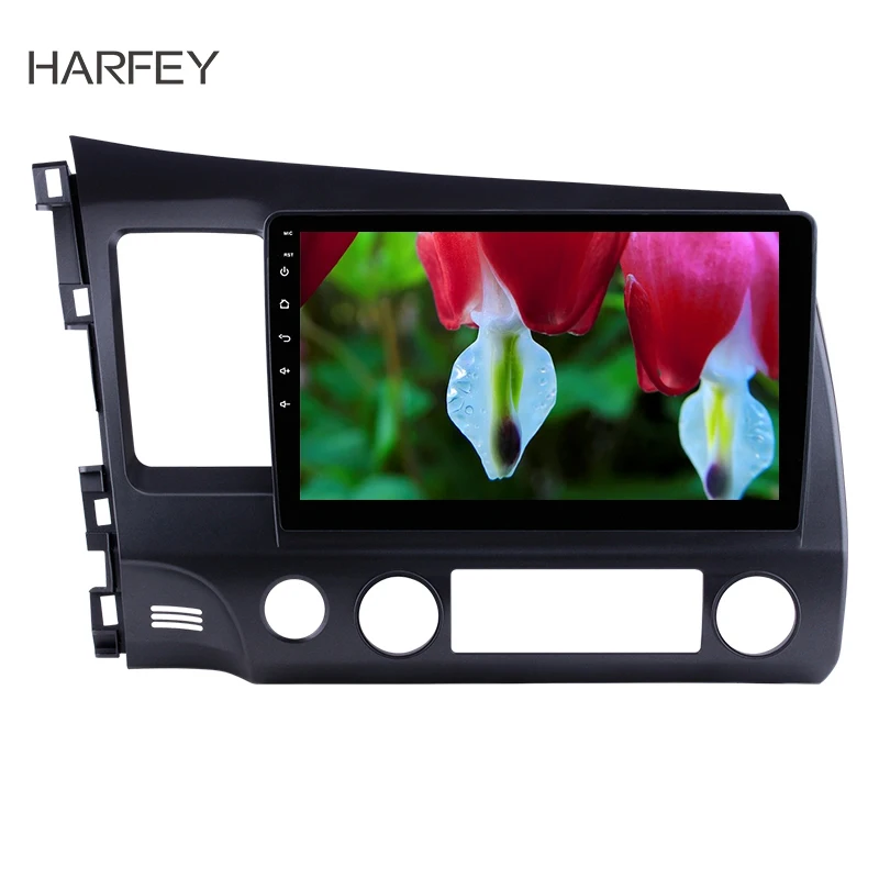Harfey 2Din GPS; Мультимедийный проигрыватель 10,1 дюймов Автомагнитола для 2006 2007 2008-2011 Honda Civic Android 8,1 с управлением зеркалами