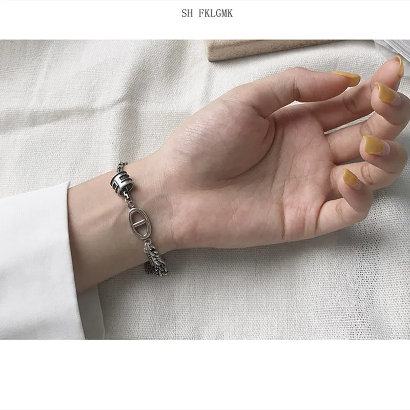 

New standard sterling bracelet Autumn and winter wild new S925 sterling cold wind bracelet bracelets for women