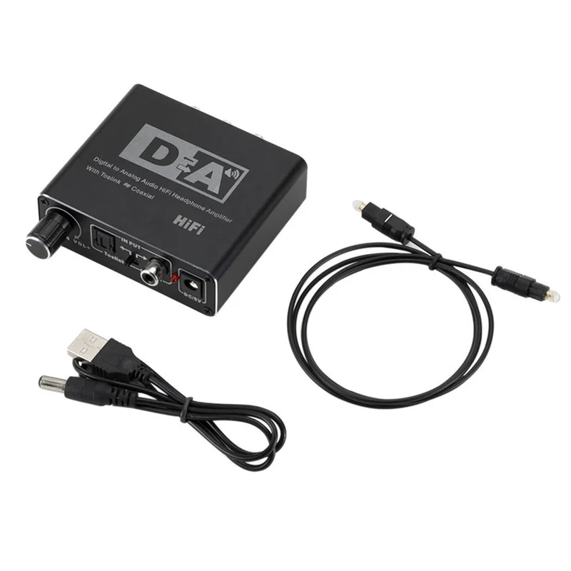 HIFI DAC Amp Digital To Analog Audio Converter Decoder 3.5mm AUX RCA Amplifier Adapter Toslink Optical Coaxial Output 24bit | Электроника