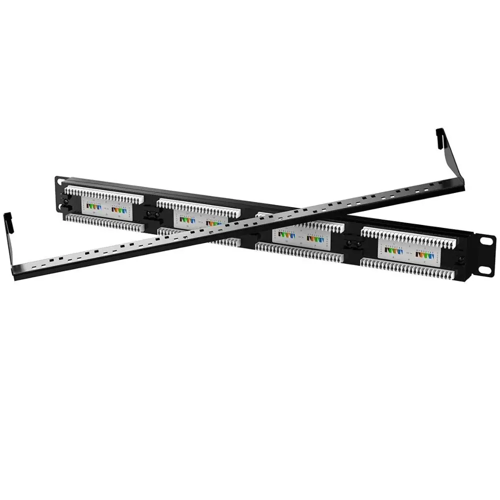 AMPCOM премиум серии CAT5/5e 24 порта патч панель стойка 1U 19 дюймов RJ45 Ethernet 568A 568B 15u