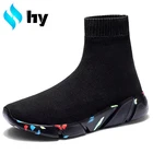 Туфли-носки унисекс, дышащие женские туфли с высоким верхом на плоской подошве, модные мужские кроссовки, эластичная ткань, повседневная женская обувь без шнуровки, 2021