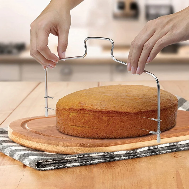 

1PC Cake Cut Slicer Adjustable Stainless Steel Double Line Device Cake Decorating Mold DIY Bakeware Kitchen Cooking Tool