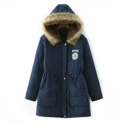Blue01 Парка Женское пальто зима на молнии однотонная Парка женская хлопковая зимняя Базовая куртка женская верхняя одежда толстовки зимние женские пальто - Цвет: Blue01