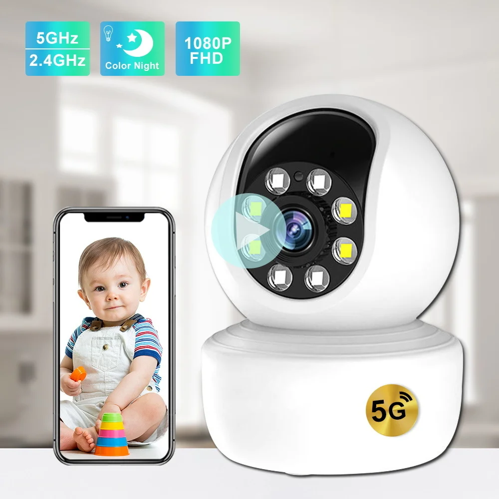 

Электронный радионяня с камерой 1080P Wifi ИК Ночное Видение белое светодиодный ное освещение двухстороннее аудио детская няня IP-камера