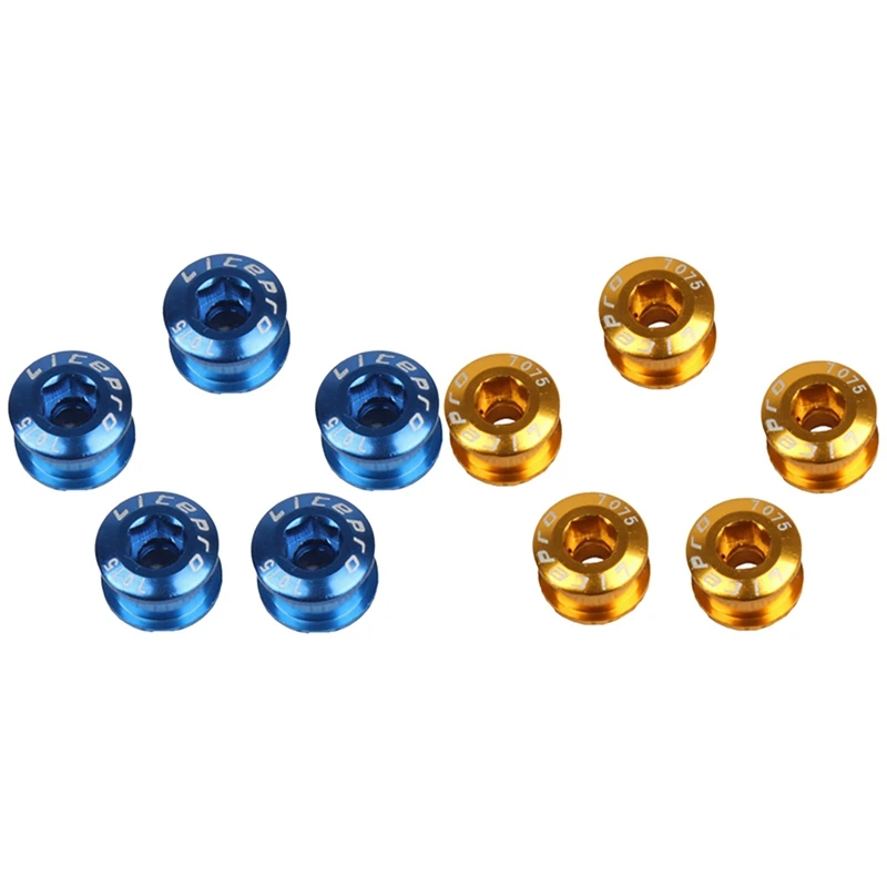 

Litepro 10Pcs Single Crankset Screw Bicycle Chain Ring Wheel Bolt Road MTB Bicycle Disc Screws Gold & Blue