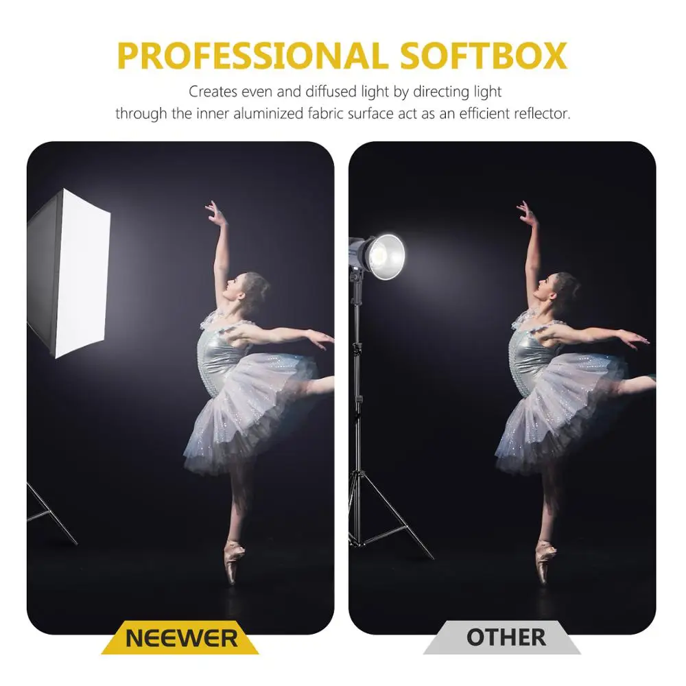 Neewer 700 Вт Профессиональная фотография 24x24 дюйма/60x60 сантиметров софтбокс с