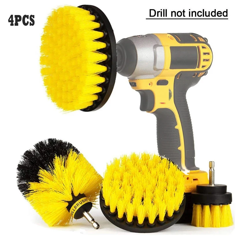 

2021 NEW 4Pcs Drill Brush Kit Drill BrushPower Scrubber for Cleaning Bathroom Bathtub Cleaning Brush Scrub Drill Cleaning Kit