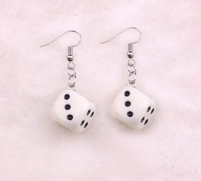 earrings Смешная акриловая 3D кость-подвеска, серьги, Висячие ожерелья, крутые панк висячие серьги с кисточкой, казино, для женщин и мужчин, ювелирные изделия, индивидуальная забава G - Окраска металла: earrings
