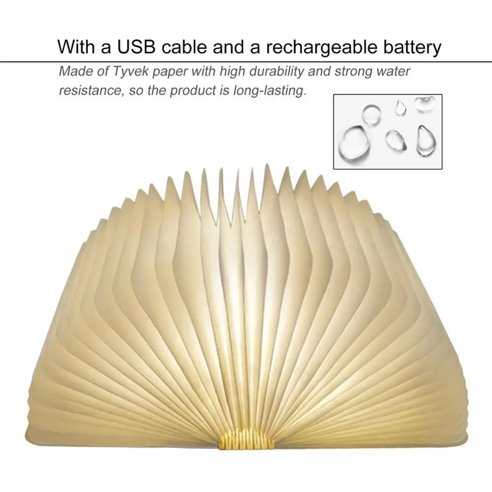 

ICOCO Portable USB Rechargeable LED Magnetic Foldable Wooden Book Lamp Night Light Desk Lamp Hot Sale for Home Decor Drop Ship