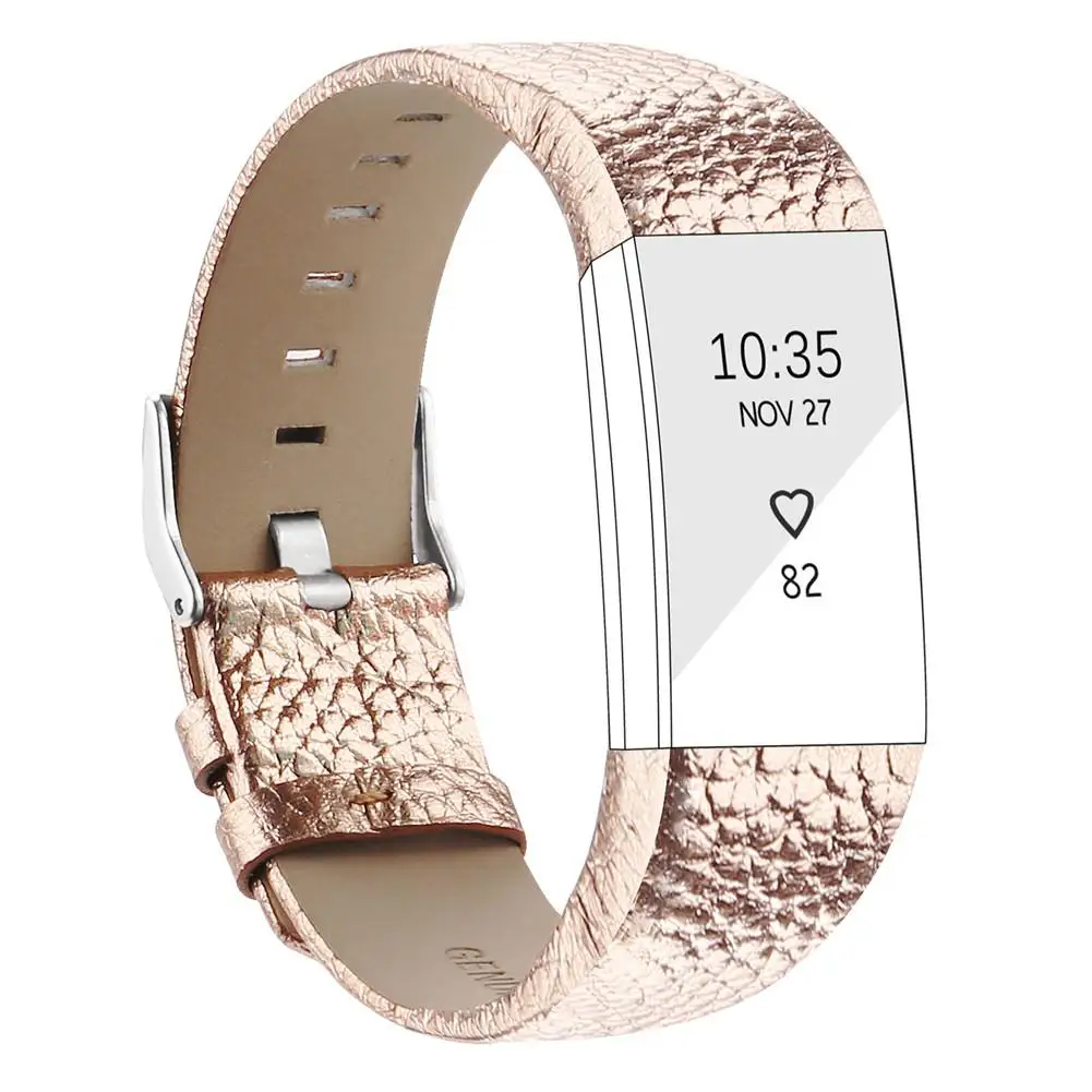 Rose Gold Умный Фитнес-браслет наручный ремешок на замену ремешок для FitBit Charge 2 Натуральная кожа ремешок для FitBit Charge 2 - Цвет ремешка: Rose Gold