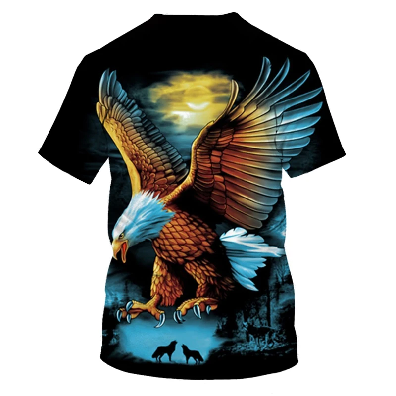 

Soaring eagle 3d printing men's and women's t-shirt soft material shirt casual loose t-shirt sports men's streetwear