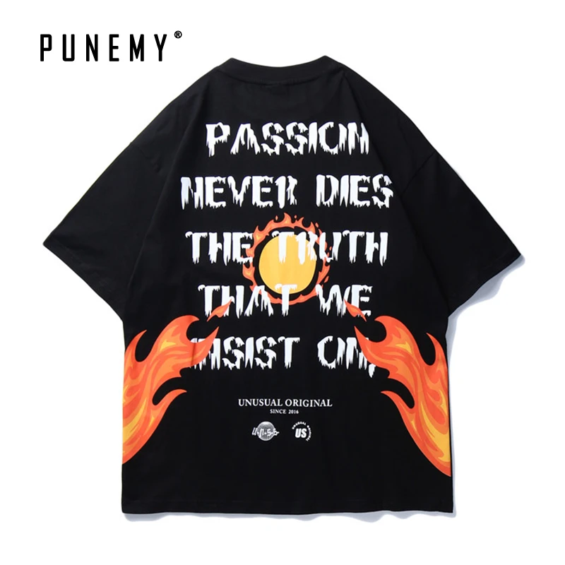 Мужская футболка в стиле ретро с изображением пламени страсть буквы чистый