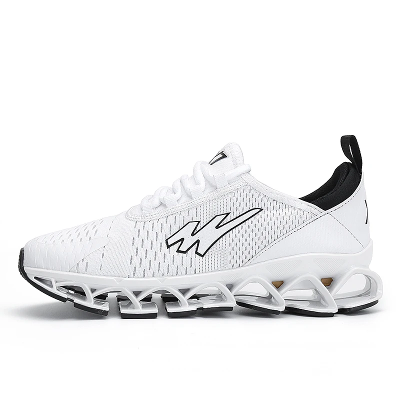 Mens Athletic Walking Running Shoes Blade Sneakers Mesh Training Sport Trail Running Shoes for Man Jogging Non Slip Tennis Shoe - Цвет: 8023-White