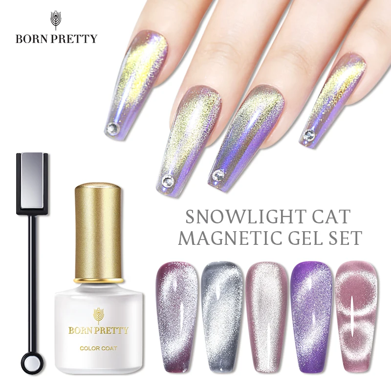 Магнитный набор гель лаков для ногтей BORN PRETTY 9D полупрозрачный отмачиваемый Гель