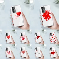 cartoon cute love heart red phone case transparent for huawei 8 7 6 5 4 3 2 pro se i e soft tpu clear mobile bags coque