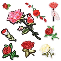 new brand roses flowers embroidery ironing patche applique sew badge craft embroidered diy for clothes underwear trousers decor